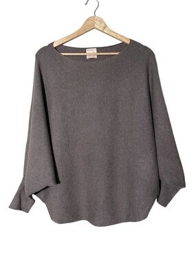Kerisma Gray Brown Boatneck Relaxed Pullover Sweater